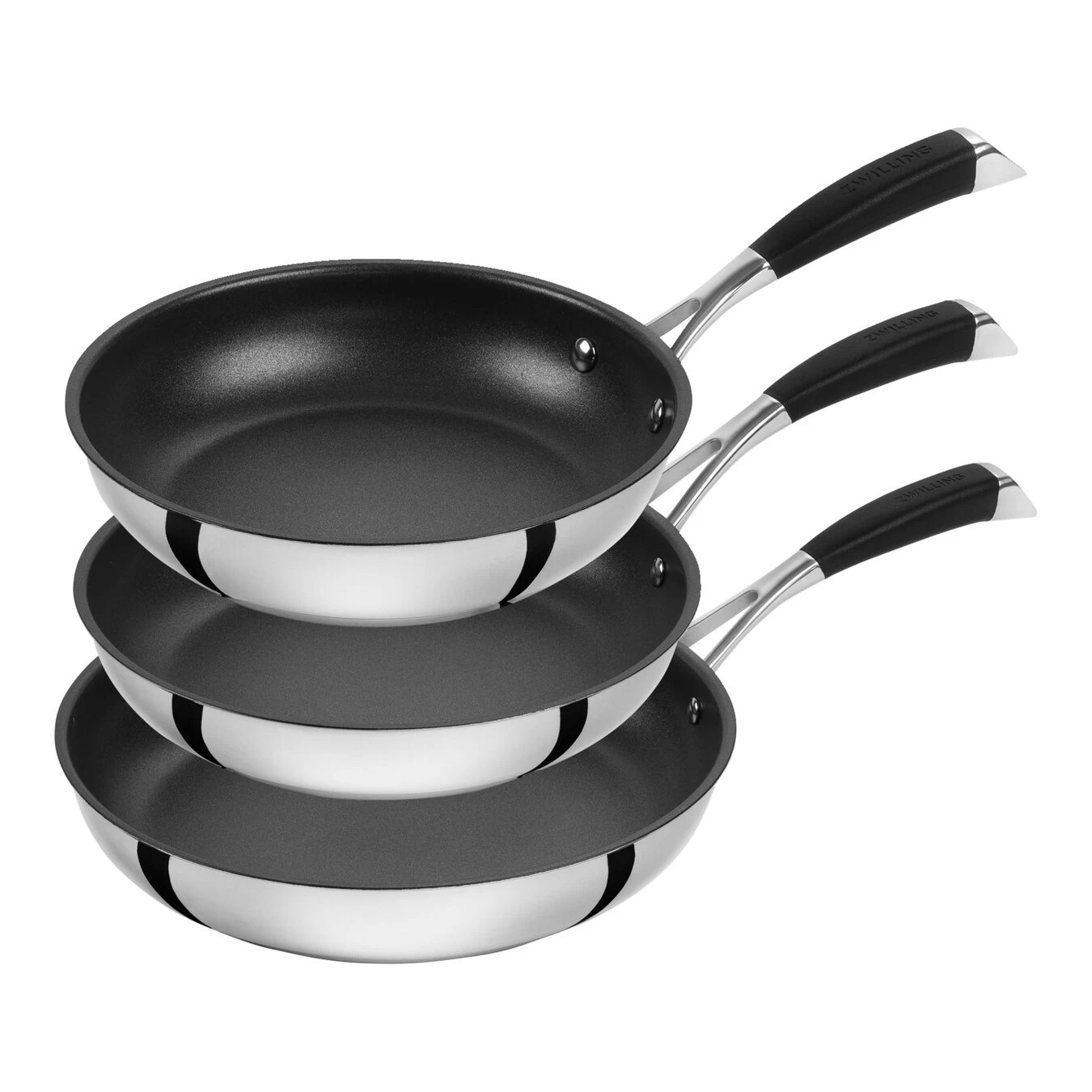 Zwilling Bratpfannenset 3-tlg, Edelstahl 3 Zwilling Bratpfannenset 3-tlg, Edelstahl